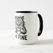 Mug Chat dépenaillé drôle (Devant droit)