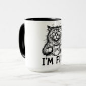 Mug Chat dépenaillé drôle (Devant gauche)