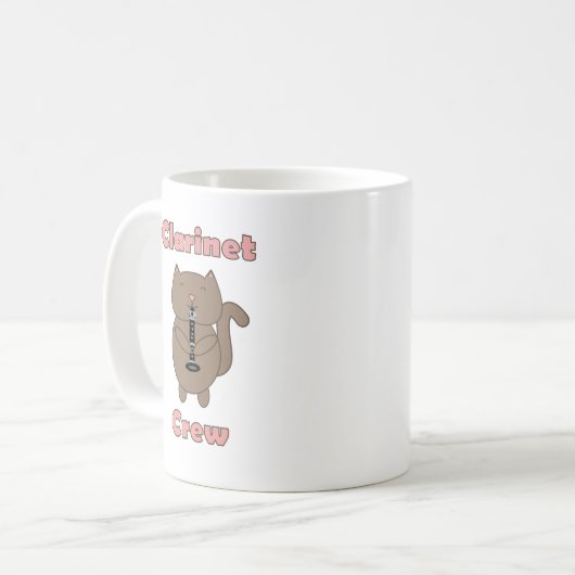Mug Chat d'équipage Clarinet rose Brown (Devant gauche)