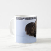 Mug chat des forêts norvégiennes dans la neige (Devant gauche)