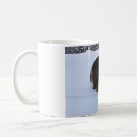 Mug chat des forêts norvégiennes dans la neige (Gauche)
