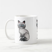 Mug Chat dessin animé Blue Point Tabby Birman / Ragdol (Gauche)