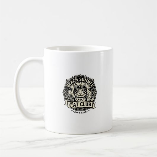 Mug Chat d'été de plage Graphique de chat drôle - Été  (Gauche)