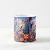 Mug Chat d'Halloween Abyssinian avec la peur Citrouill (Centre)