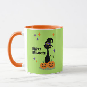Mug Chat d'Halloween atomique du milieu du siècle