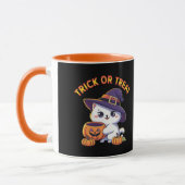 Mug Chat d'Halloween avec Citrouille Jack O' Lantern (Gauche)