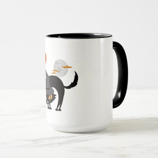 Mug Chat d'Halloween éffrayant (Devant droit)