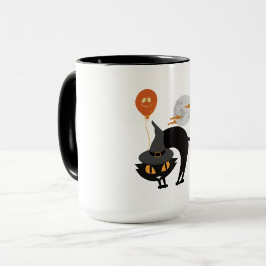 Mug Chat d'Halloween éffrayant (Devant gauche)