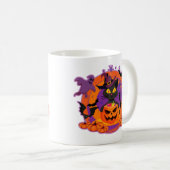 Mug Chat D'Halloween Et Citrouilles (Devant droit)
