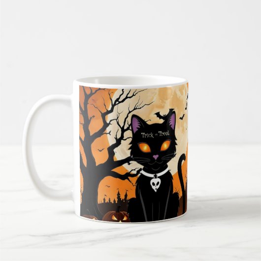 Mug Chat d'Halloween (Happy Halloween, Don pour la fam (Gauche)