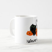 Mug Chat d'Halloween mignon avec citrouilles (Devant gauche)