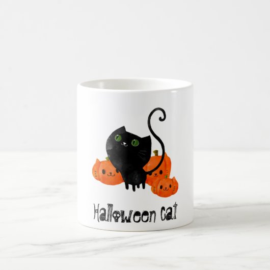 Mug Chat d'Halloween mignon avec citrouilles (Centre)