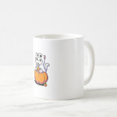 Mug Chat d'Halloween mignonne en costume fantôme Boire (Devant droit)