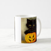 Mug Chat d'Halloween vintage et lanterne Jack-o’ (Devant droit)