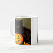 Mug Chat d'Halloween vintage et lanterne Jack-o’ (Devant gauche)