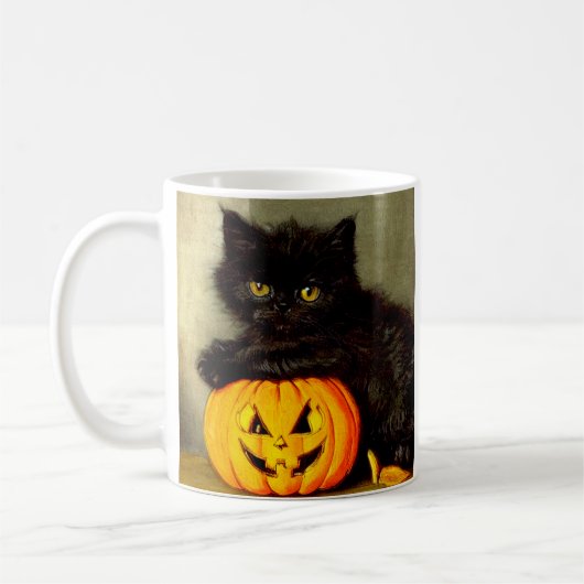 Mug Chat d'Halloween vintage et lanterne Jack-o’ (Gauche)