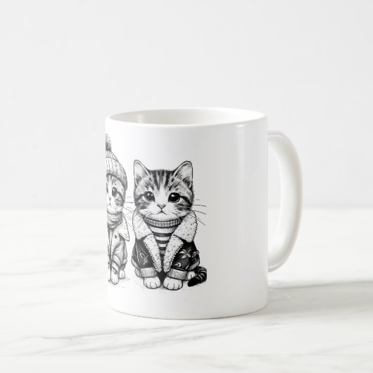 Mug Chat d'hiver - Fluff, mode et Vibes Frostées (Devant droit)