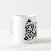 Mug Chat d'hiver - Fluff, mode et Vibes Frostées (Devant gauche)