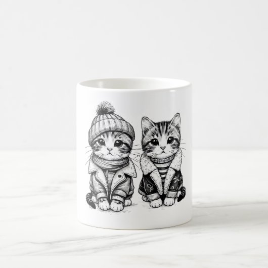 Mug Chat d'hiver - Fluff, mode et Vibes Frostées (Centre)