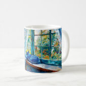 Mug Chat dormant sur l'appui de fenêtre (Devant droit)