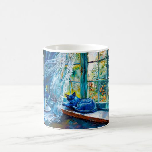Mug Chat dormant sur l'appui de fenêtre (Centre)