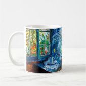 Mug Chat dormant sur l'appui de fenêtre (Gauche)