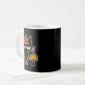 Mug Chat Drôle Avec Casquette De Champignon Chat Noir (Devant gauche)