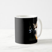 Mug Chat Drôle Buvant du Café Glacé Humour Mème Chaton (Devant droit)