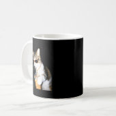 Mug Chat Drôle Buvant du Café Glacé Humour Mème Chaton (Devant gauche)