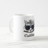 Mug Chat Drôle Chilling Avec De Mignonnes Lunettes De (Devant gauche)