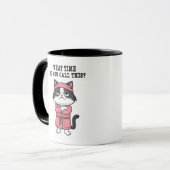 Mug Chat drôle couvre-feu manquant (Devant gauche)