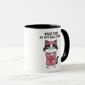 Mug Chat drôle couvre-feu manquant (Devant droit)