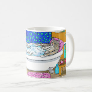 Mug Chat drôle dans Bain 665