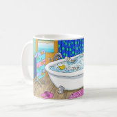 Mug Chat drôle dans Bain 665 (Devant gauche)