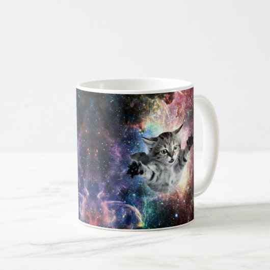 Mug Chat drôle dans l'espace  (Devant droit)