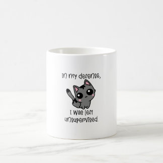 Mug Chat drôle dans ma défense J'ai été laissé sans su