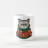 Mug Chat drôle d'art laid de pull de Noël (Centre)