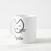 Mug Chat drôle de blanc de noir de cadeaux d'amoureux (Devant gauche)