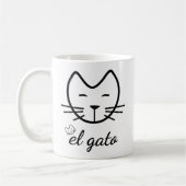 Mug Chat drôle de blanc de noir de cadeaux d'amoureux (Gauche)