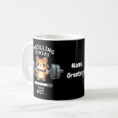Mug Chat drôle de gym musculation exercice drôle (Devant gauche)