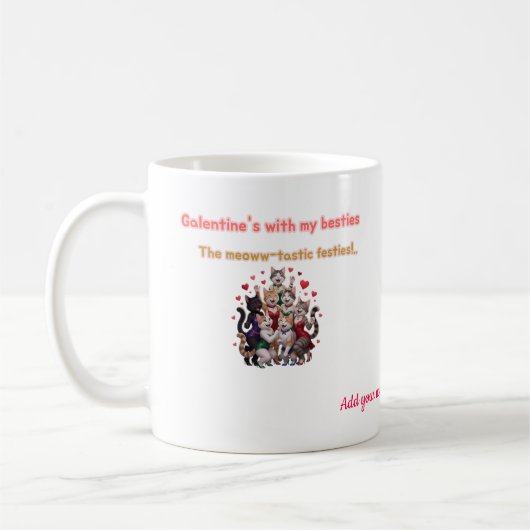 Mug Chat drôle de la Saint-Valentin pour les meilleure (Gauche)