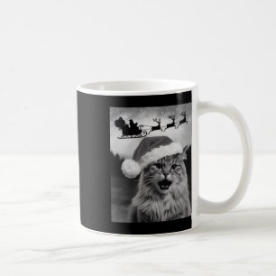 Mug Chat drôle de selfie avec le Père Noël Xmas traîne