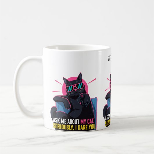 Mug Chat Drôle - Demandez-Moi Mon Citation Chat (Gauche)