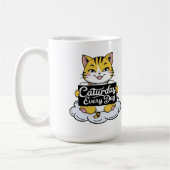 Mug Chat Drôle Dire Caturday Chaque Jour (Gauche)