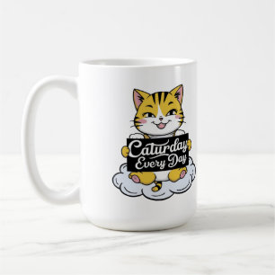 Mug Chat Drôle Dire Caturday Chaque Jour
