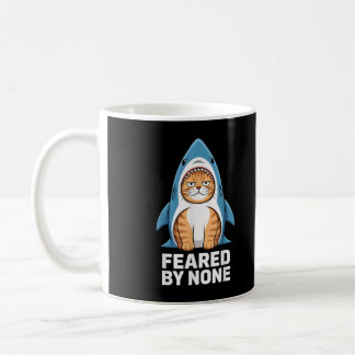 Mug Chat Drôle en Costume de Requin Nullement Redouté