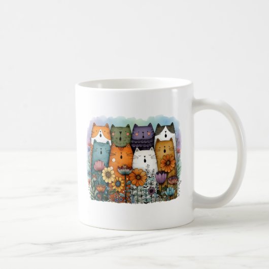 Mug Chat drôle et coloré (Droite)