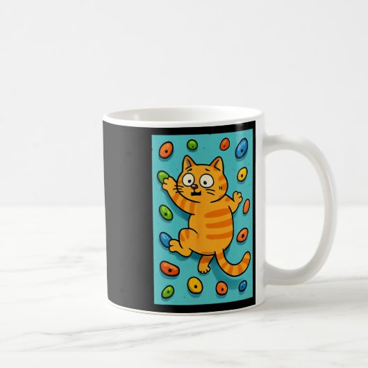 Mug Chat drôle grimpeur de roche mur de bouldering gri (Droite)