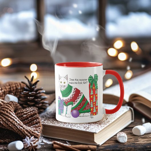 Mug Chat drôle moche de Noël