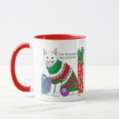 Mug Chat drôle moche de Noël (Gauche)